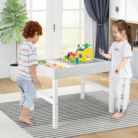 Kids Activity Table with Storage and Reversible Tabletop