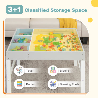 Kids Activity Table with Storage and Reversible Tabletop