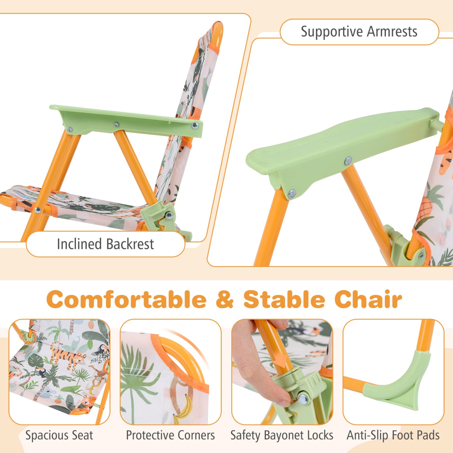 Kids Outdoor Table and Chair Set with Adjustable Umbrella