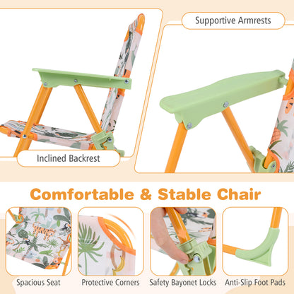 Kids Outdoor Table and Chair Set with Adjustable Umbrella