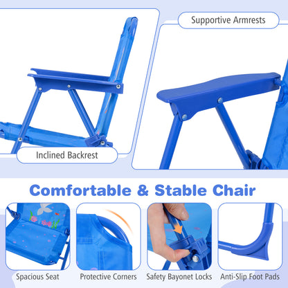 Kids Outdoor Table and Chair Set with Adjustable Umbrella