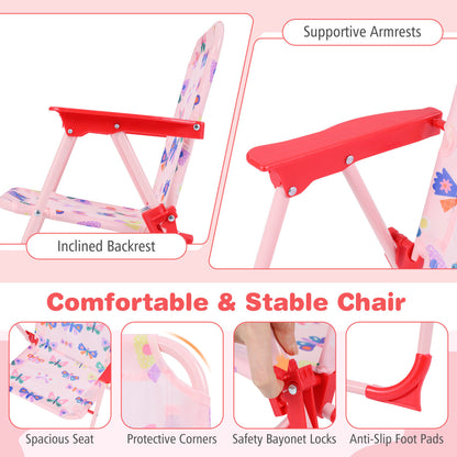 Kids Outdoor Table and Chair Set with Adjustable Umbrella