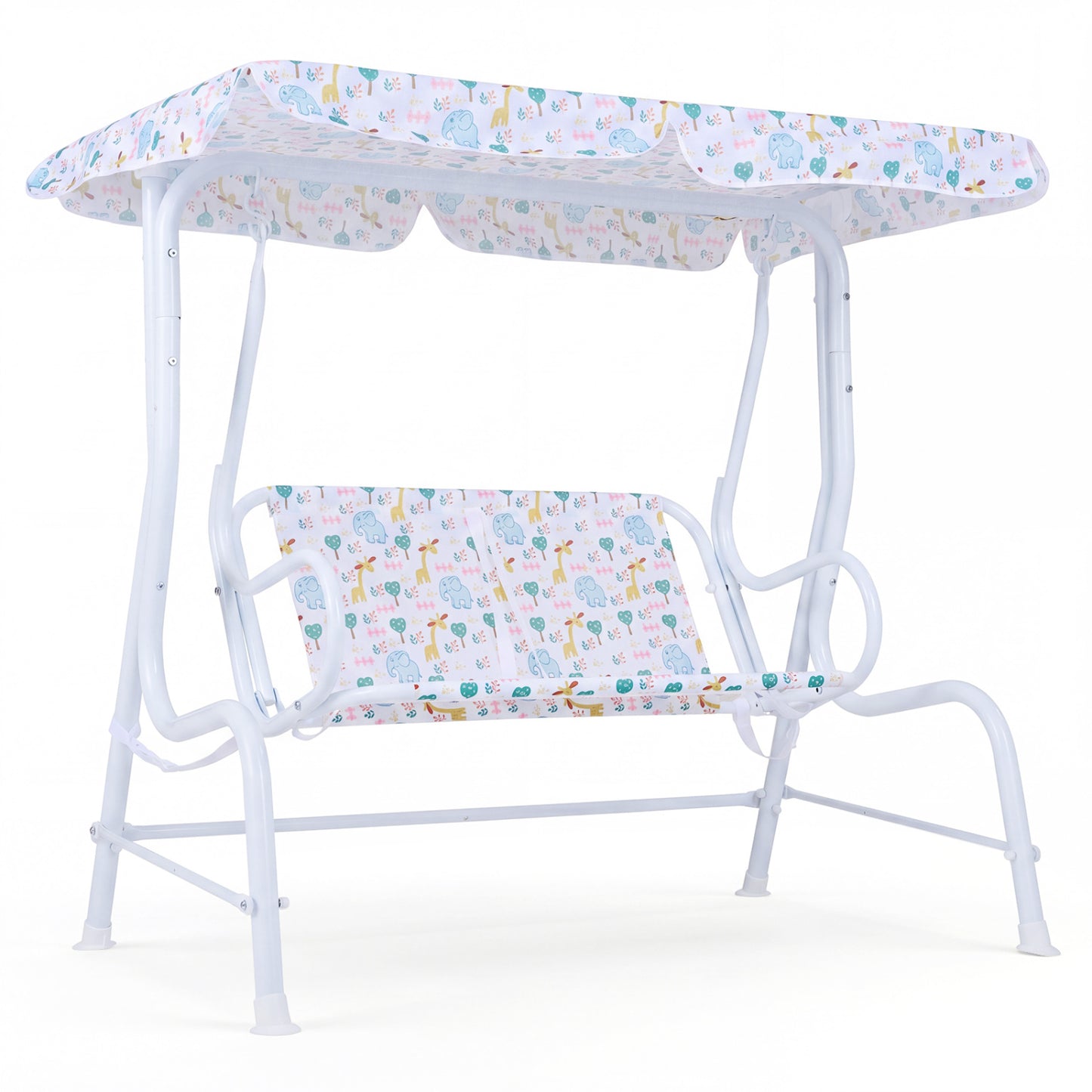 2-Seater Kids Patio Swing with Adjustable Canopy