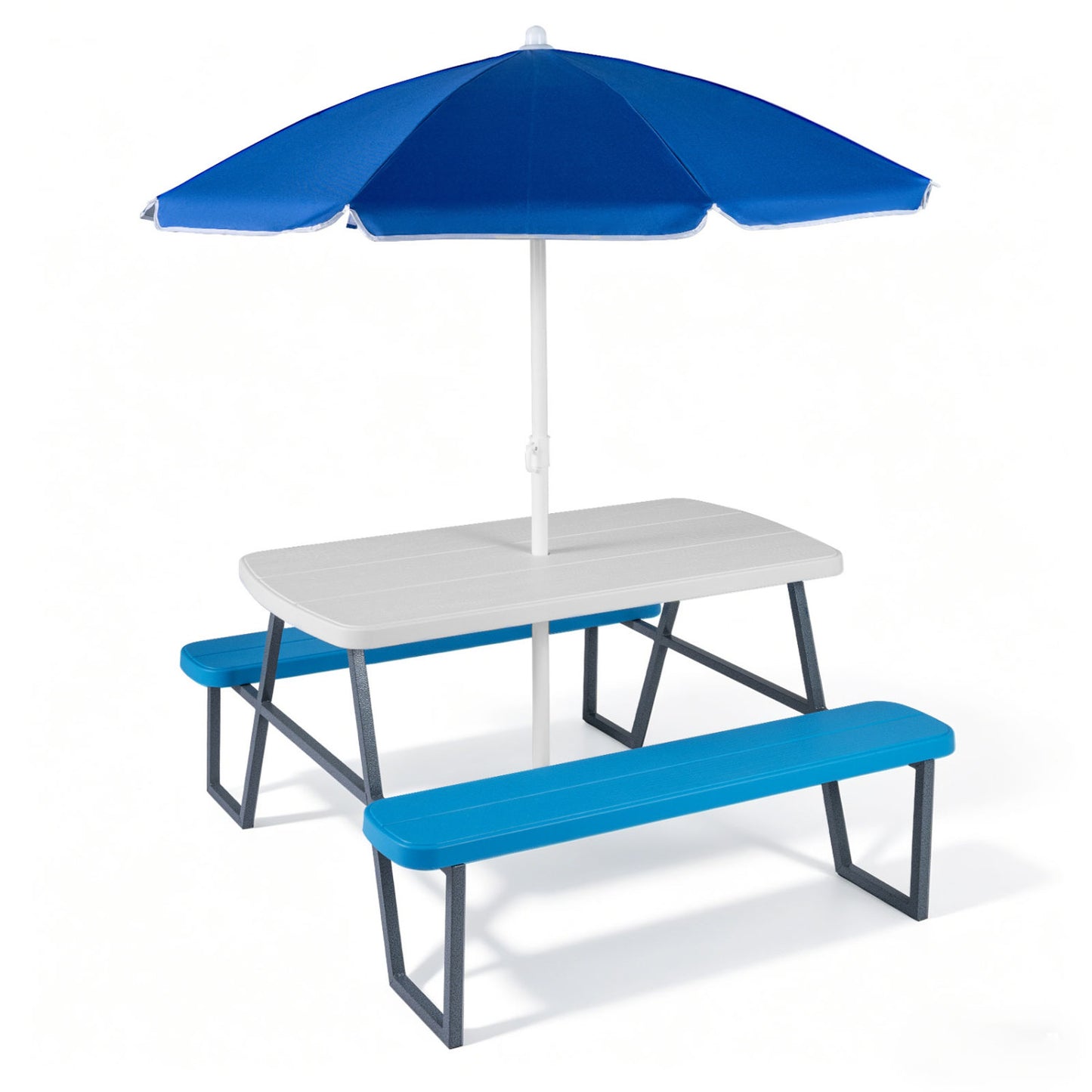 Kids Picnic Table with Benches and Umbrella - Seats 4