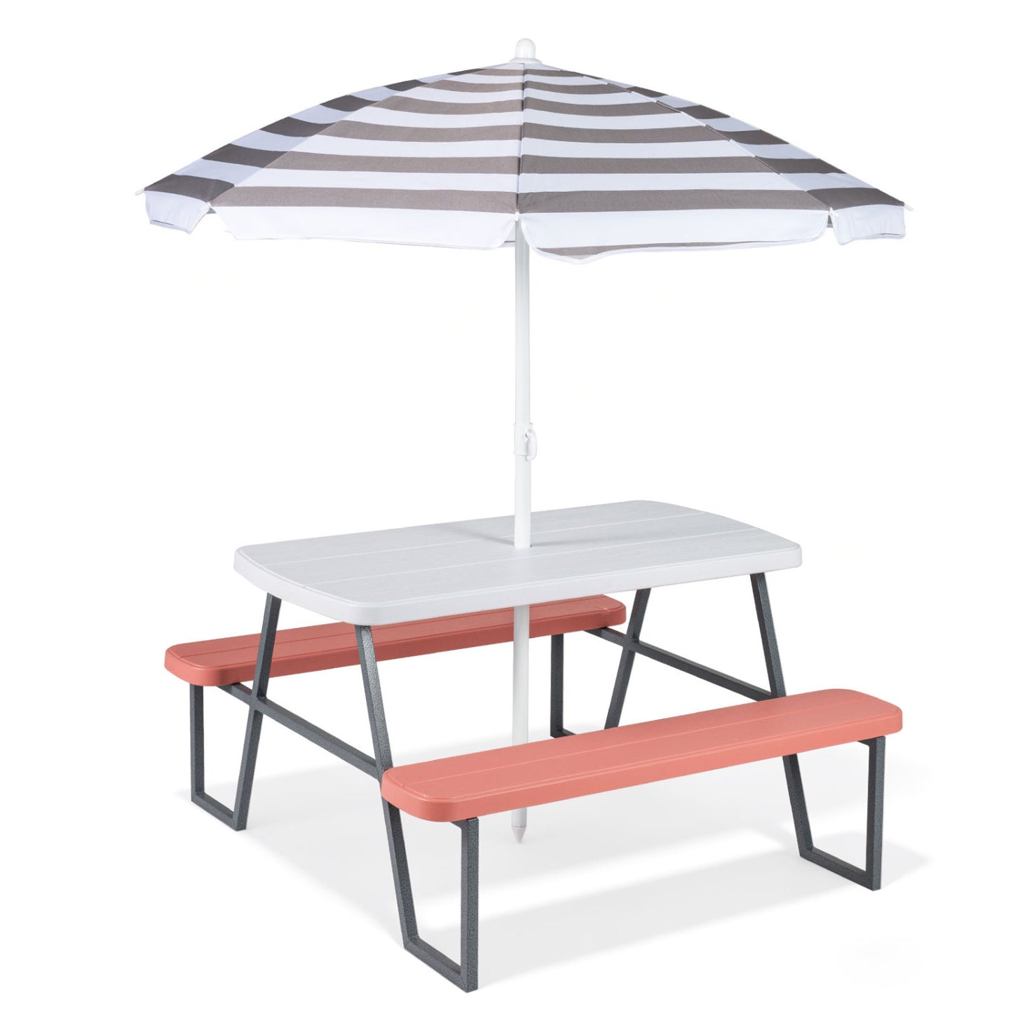 Kids Picnic Table with Benches and Umbrella - Seats 4