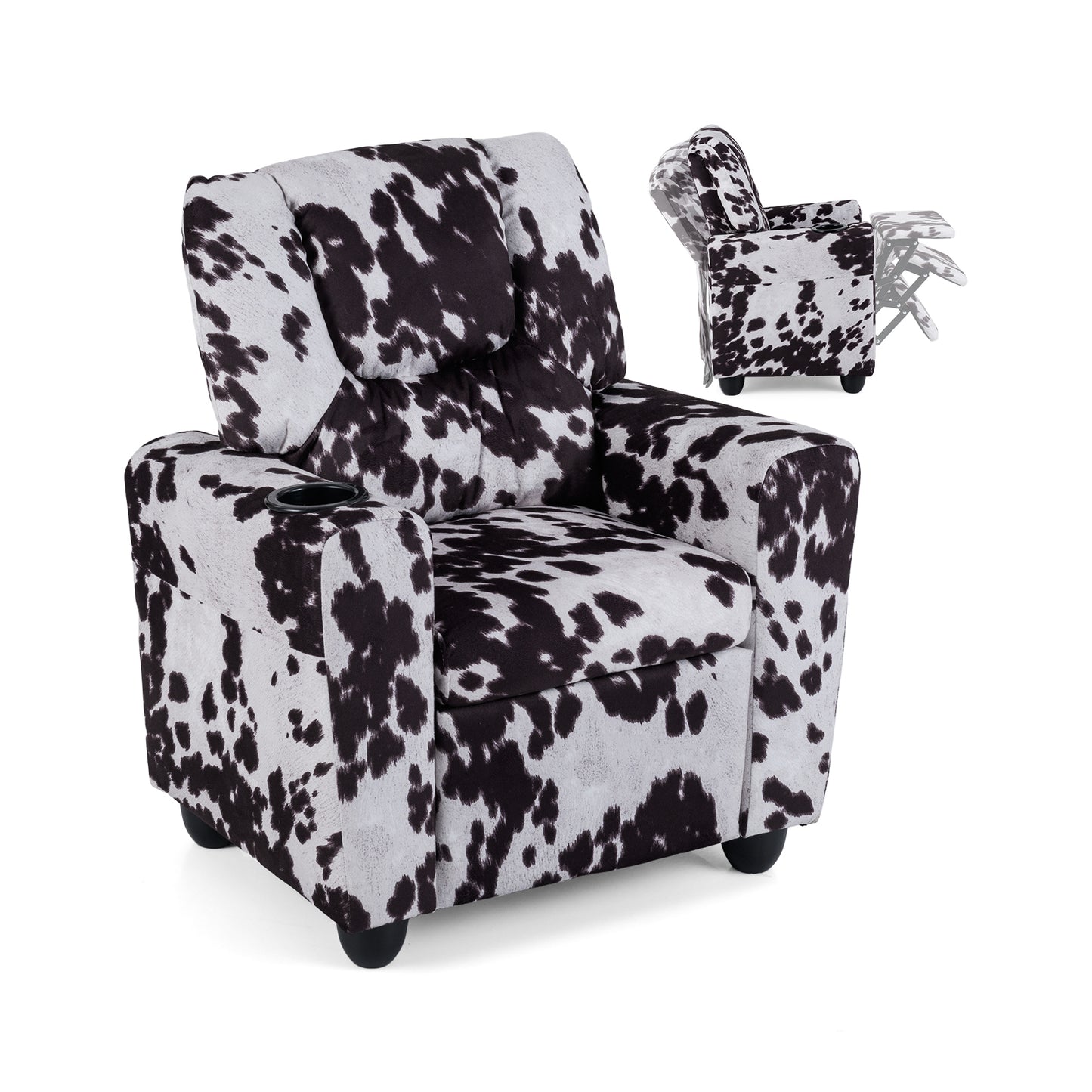 Kids Recliner Chair with Cup Holder and Footrest