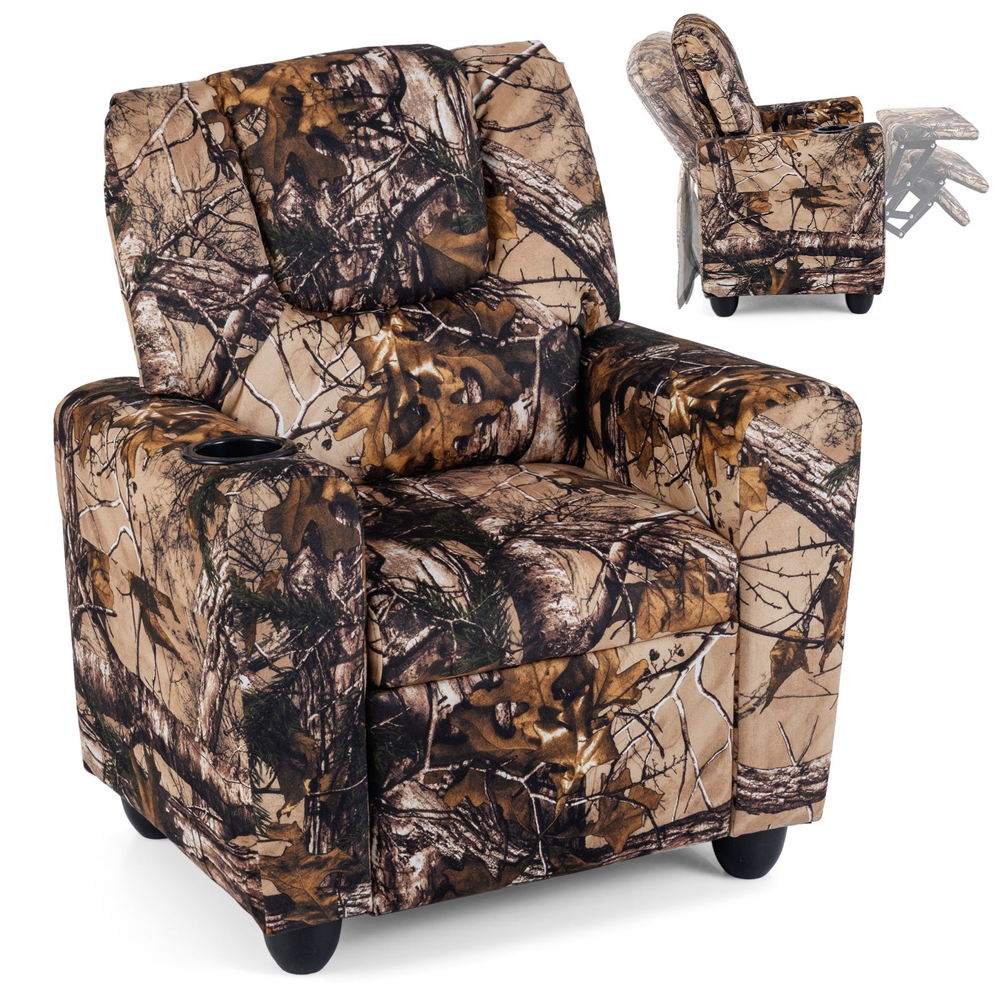 Kids Recliner Chair with Cup Holder and Footrest