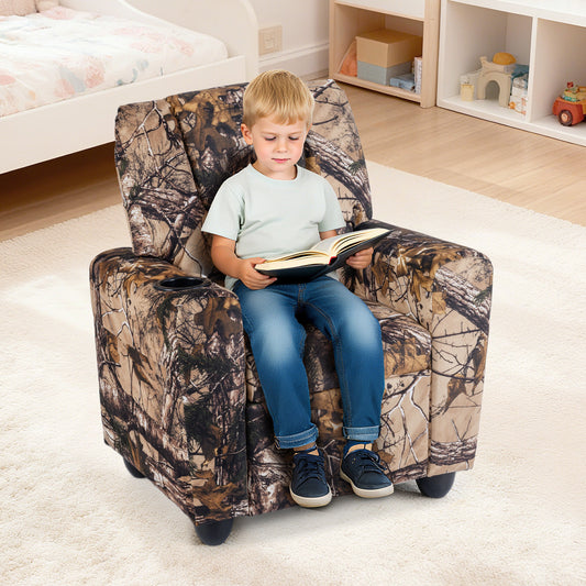 Kids Recliner Chair with Cup Holder and Footrest