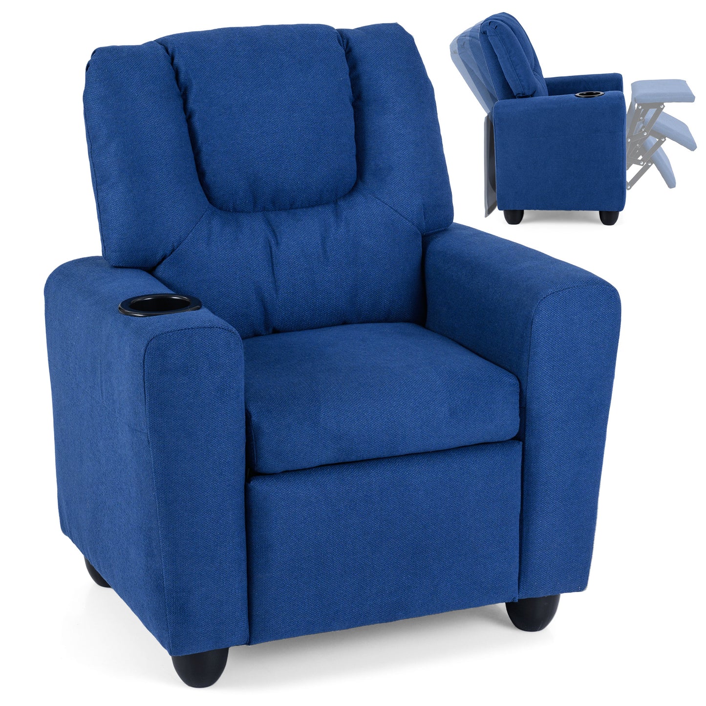 Kids Recliner Chair with Cup Holder and Footrest