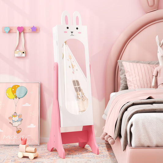 Kids Vanity Table Set with Mirror, Chair & Jewelry Armoire