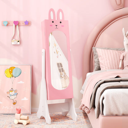 Kids Vanity Table Set with Mirror, Chair & Jewelry Armoire