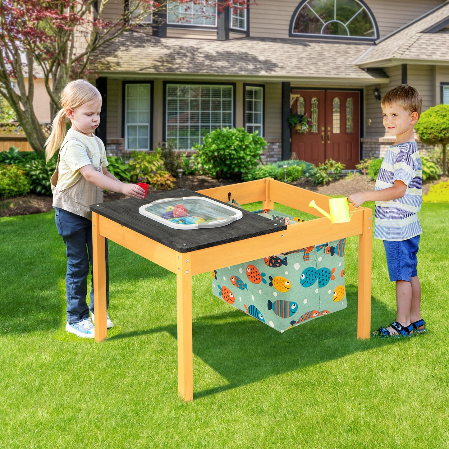 Kids Sand and Water Activity Table with Foldable Storage