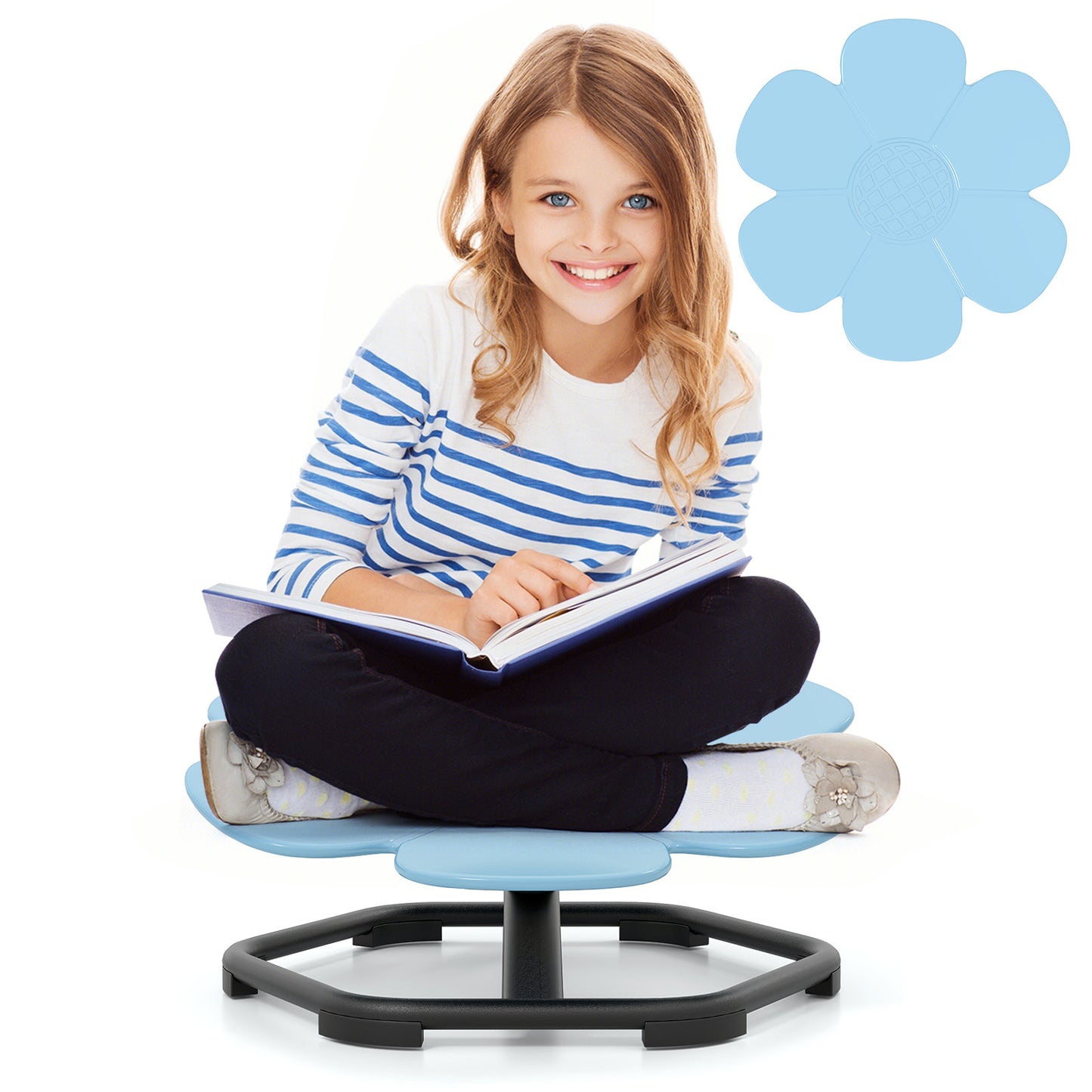 Kids Sensory Swivel Chair 360° Spinning Petal Seat