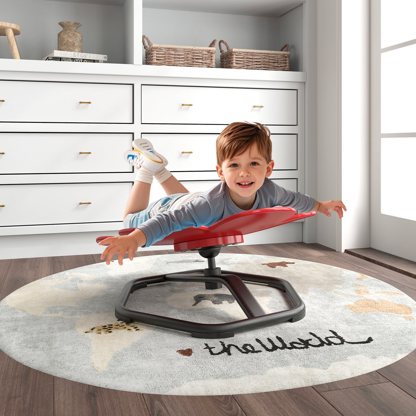 Kids Sensory Swivel Chair 360° Spinning Petal Seat