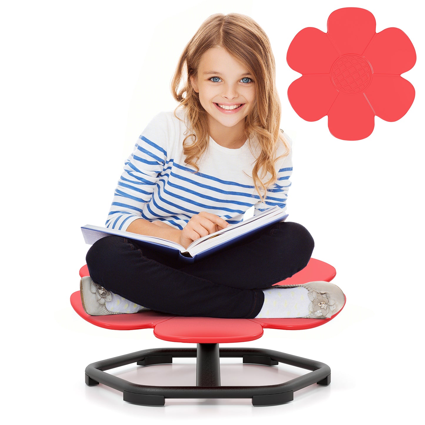 Kids Sensory Swivel Chair 360° Spinning Petal Seat