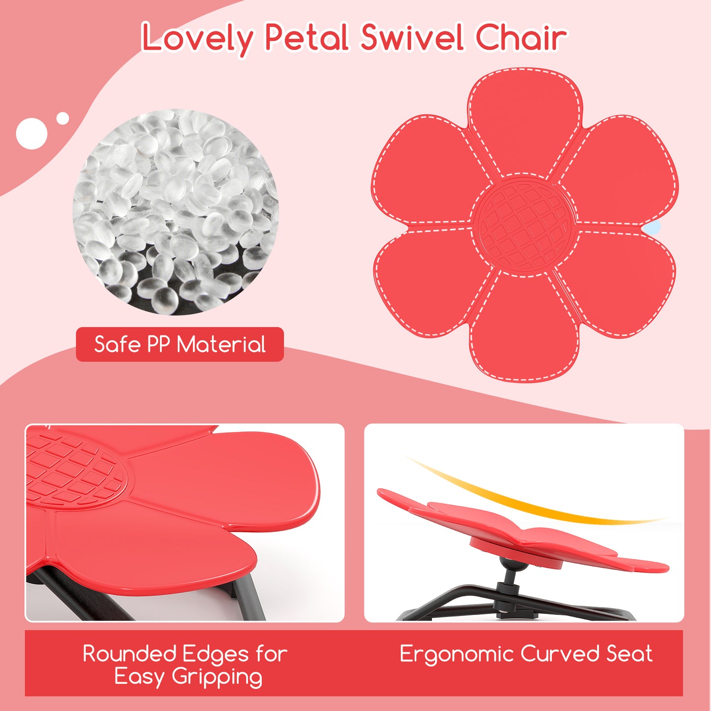 Kids Sensory Swivel Chair 360° Spinning Petal Seat