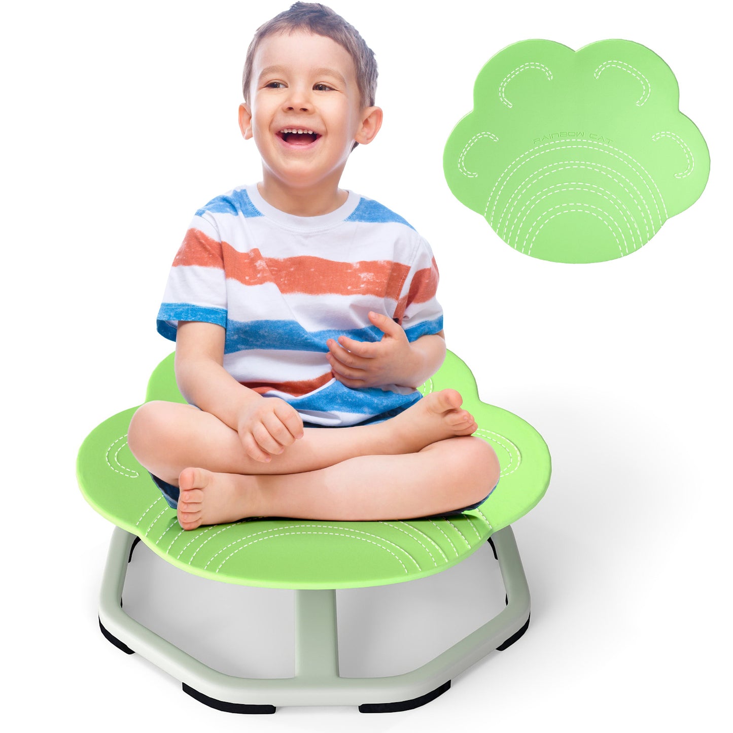 Kids Sensory Swivel Chair 360° Spinning Seat with Metal Base