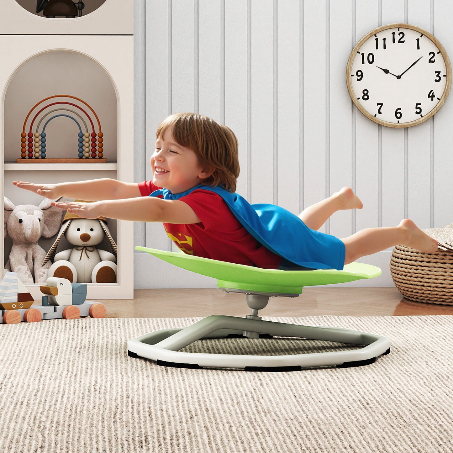 Kids Sensory Swivel Chair 360° Spinning Seat with Metal Base