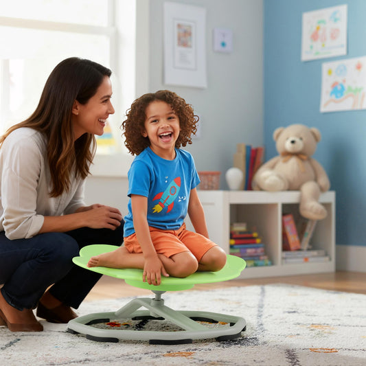 Kids Sensory Swivel Chair 360° Spinning Seat with Metal Base