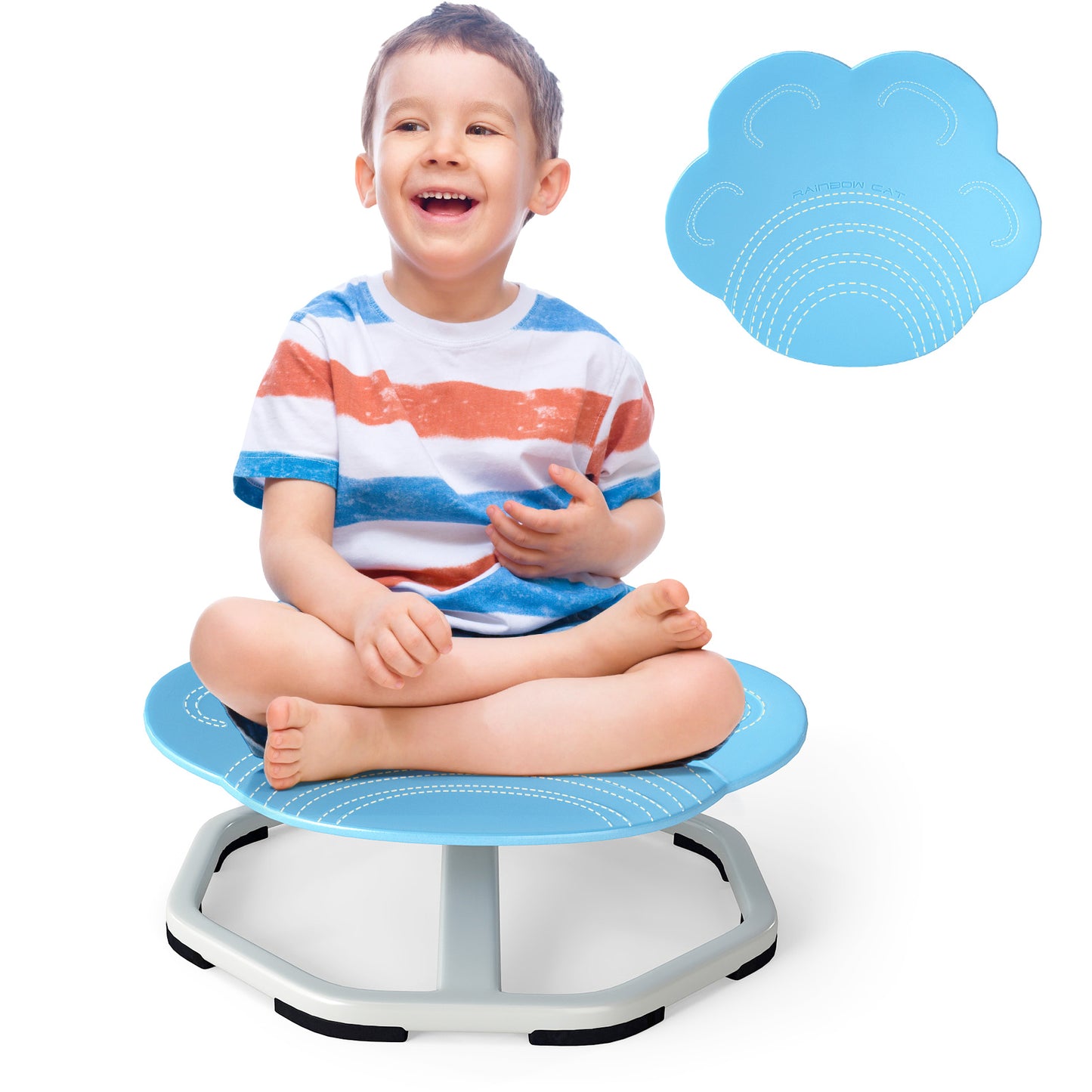 Kids Sensory Swivel Chair 360° Spinning Seat with Metal Base