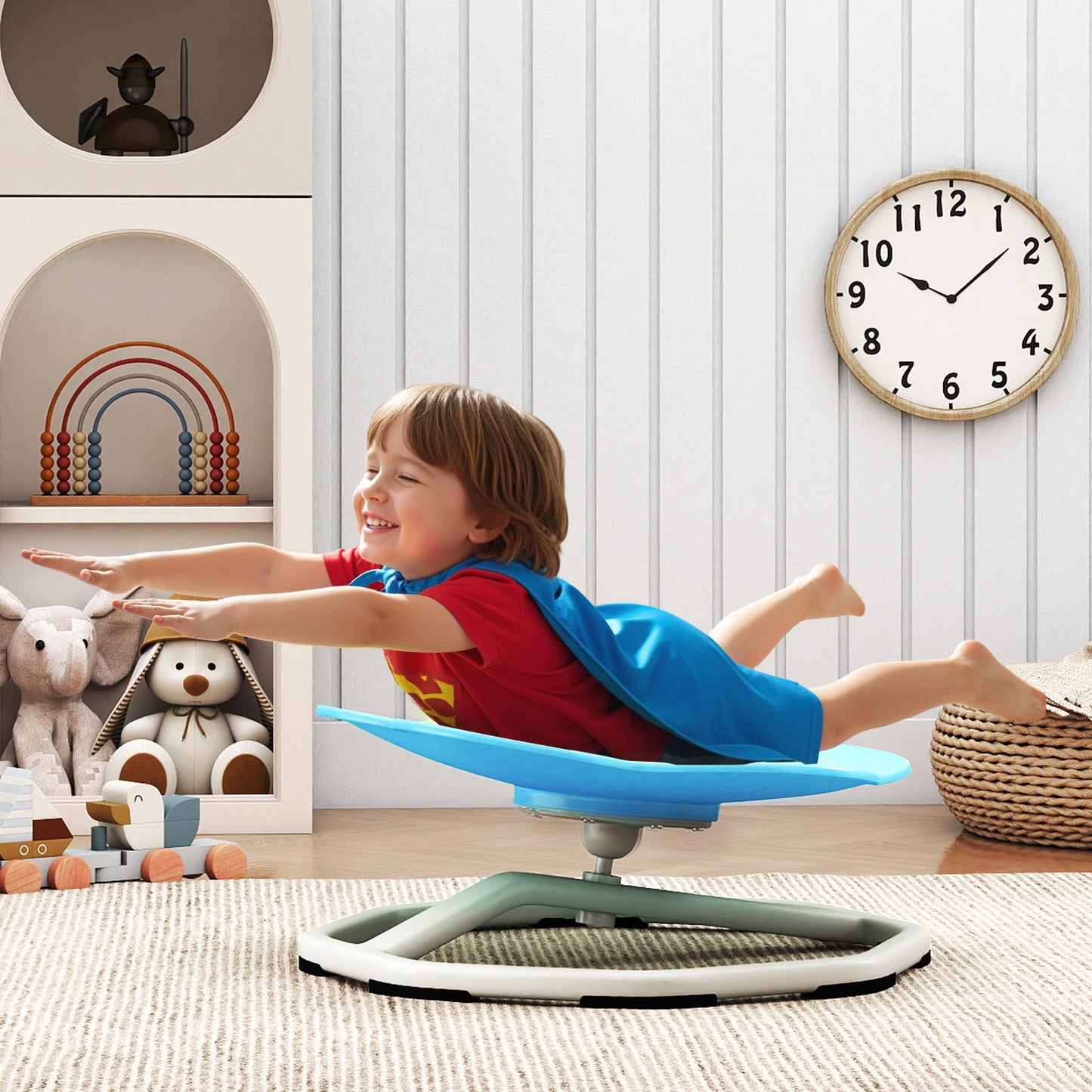 Kids Sensory Swivel Chair 360° Spinning Seat with Metal Base