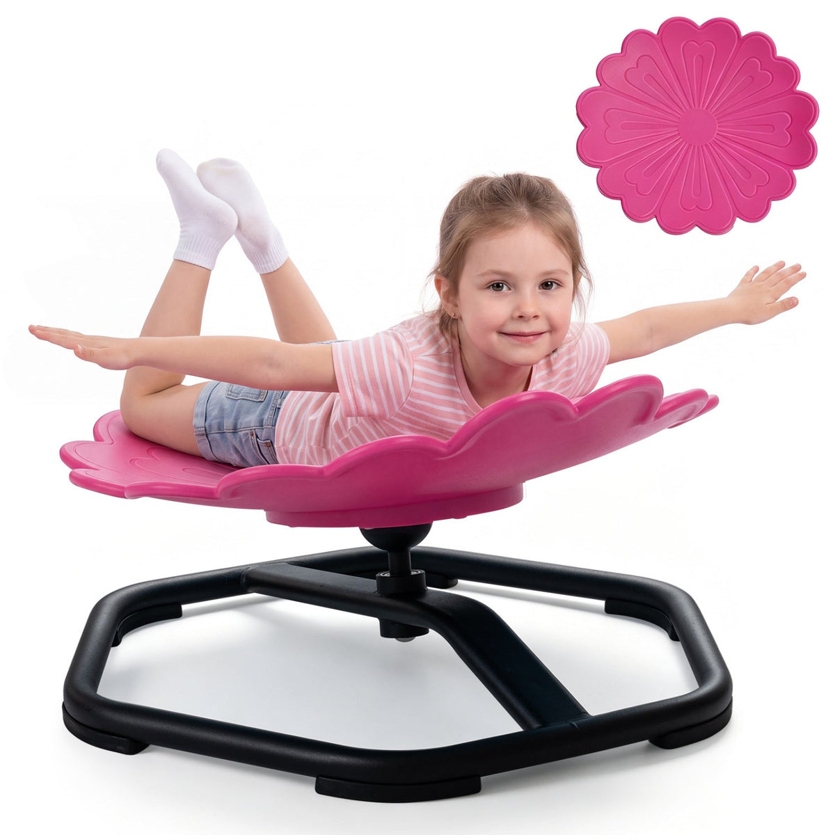 Kids Sensory Swivel Chair with Sunflower Shape 360° Spin