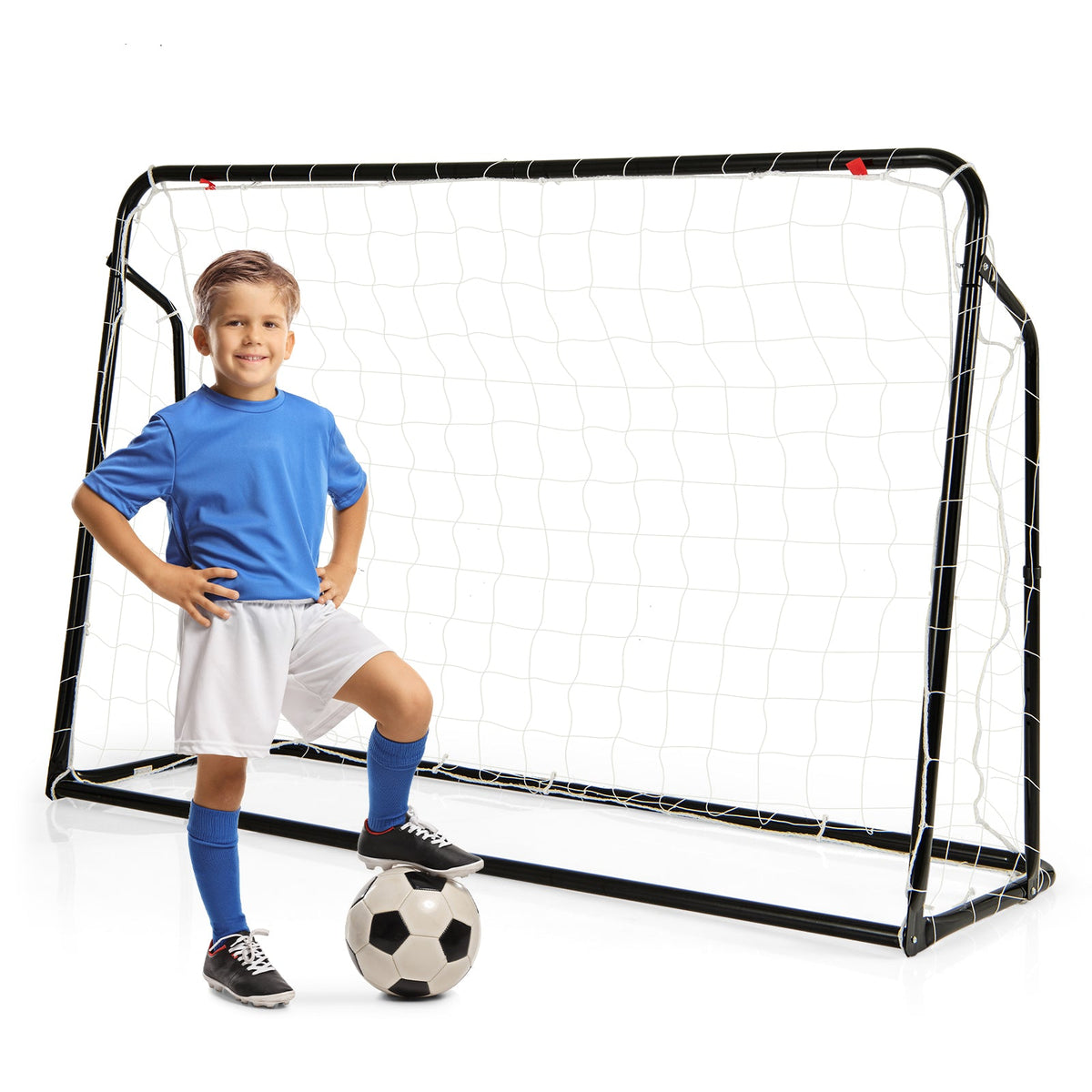 2-in-1 Kids Soccer Rebounder and Soccer Goal with Adjustable Height