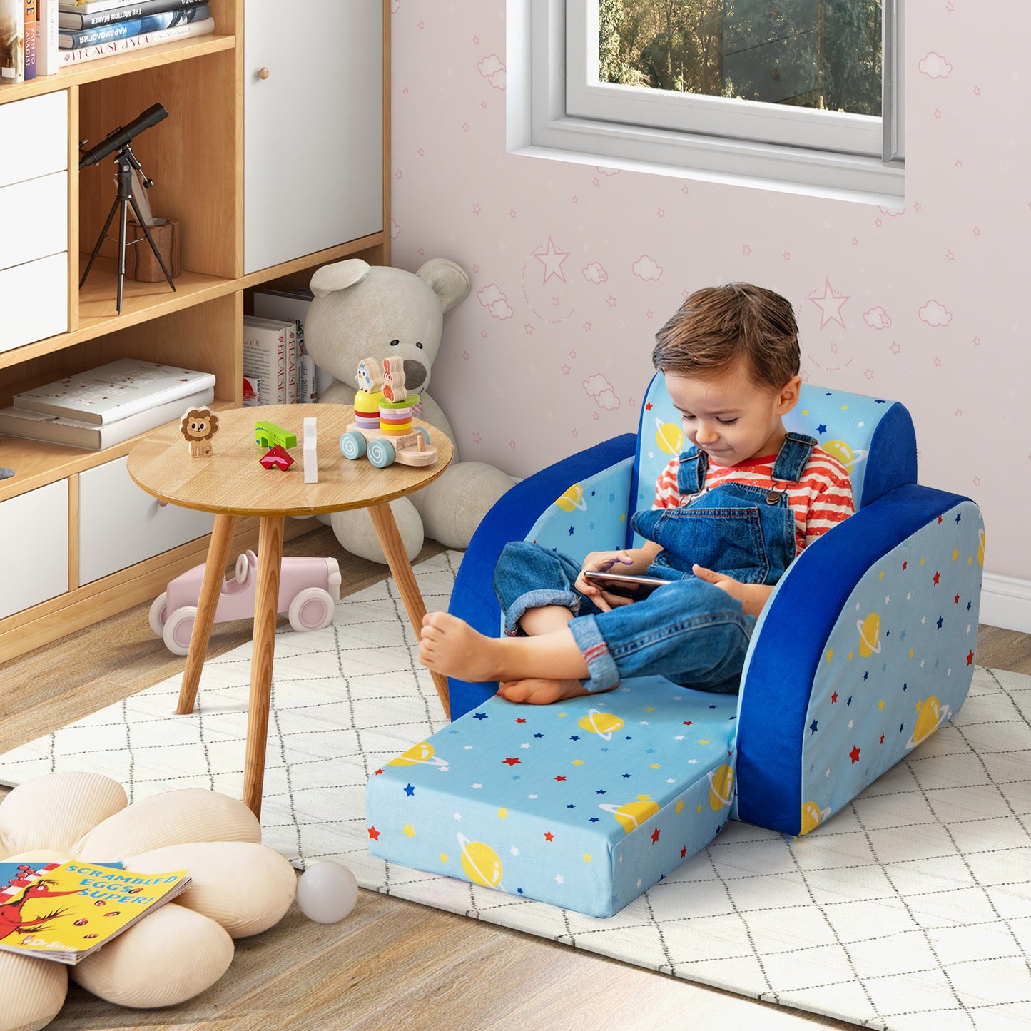 Kids Convertible Flip Sofa 3-in-1 Chair Bed Lounge
