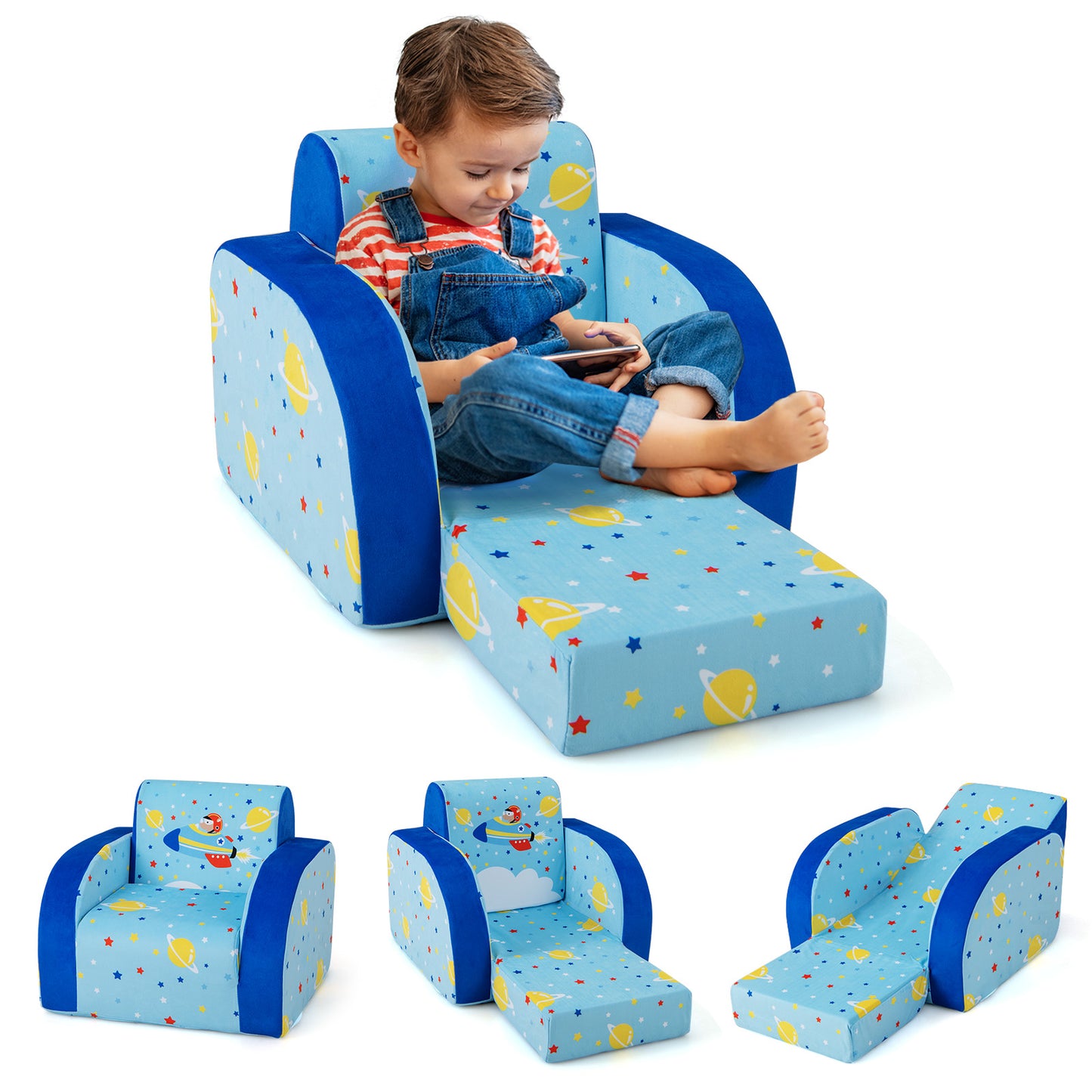 Kids Convertible Flip Sofa 3-in-1 Chair Bed Lounge