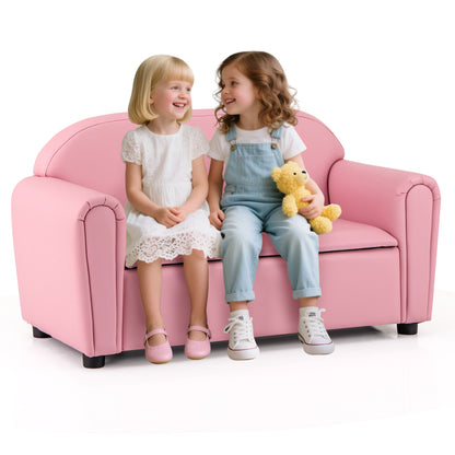 Kids Armrest Sofa Chair with Storage - Brown