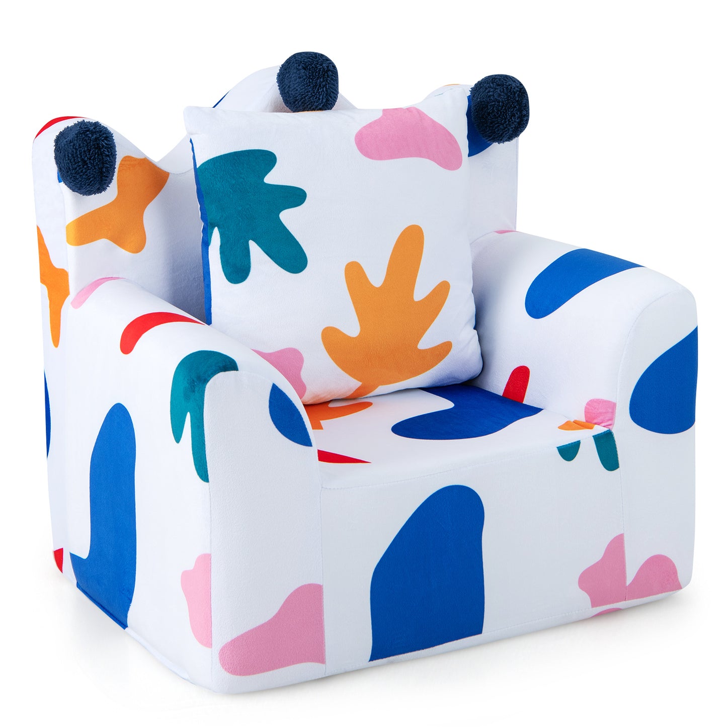 Kids Sofa Chair with Armrest and Pillow - Blue
