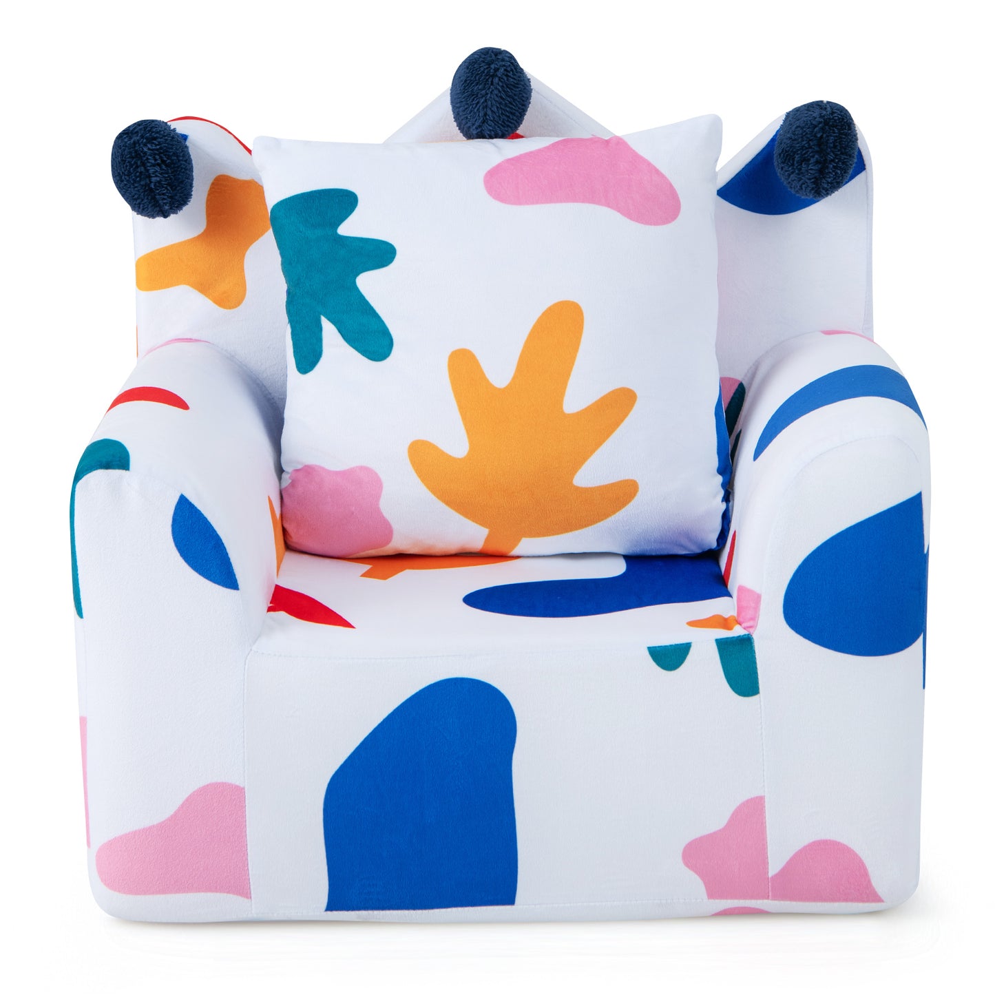 Kids Sofa Chair with Armrest and Pillow - Blue
