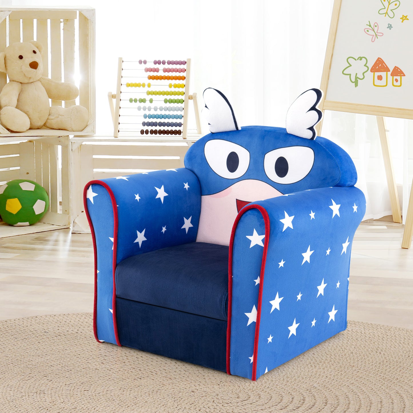 Kids Sofa Chair with Armrests and Thick Cushion