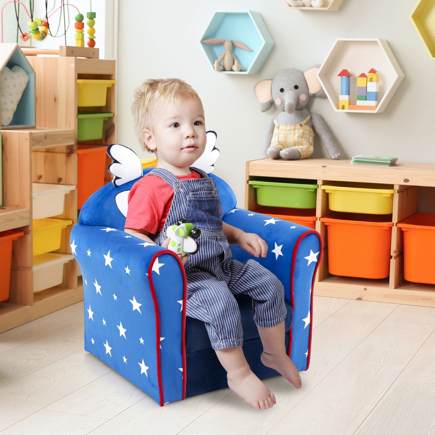 Kids Sofa Chair with Armrests and Thick Cushion