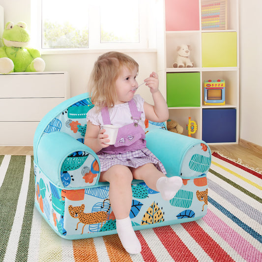 Kids Armchair with Plush Velvet Cover and Soft Sponge