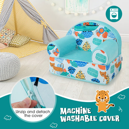 Kids Armchair with Plush Velvet Cover and Soft Sponge