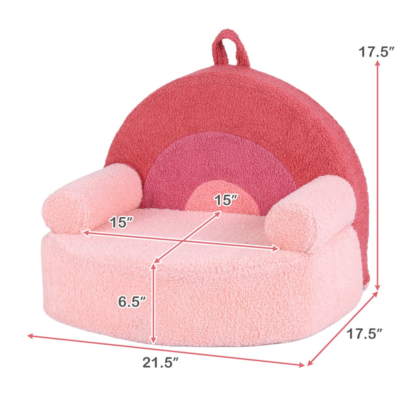 Kids Foam Sofa with Soft Fleece Cover and Armrests