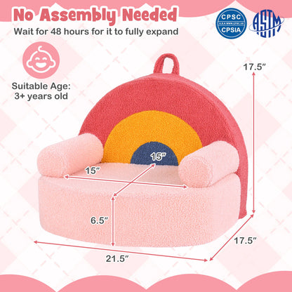 Kids Foam Sofa with Soft Fleece Cover and Armrests