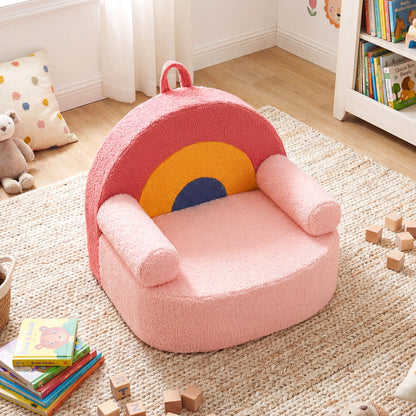 Kids Foam Sofa with Soft Fleece Cover and Armrests