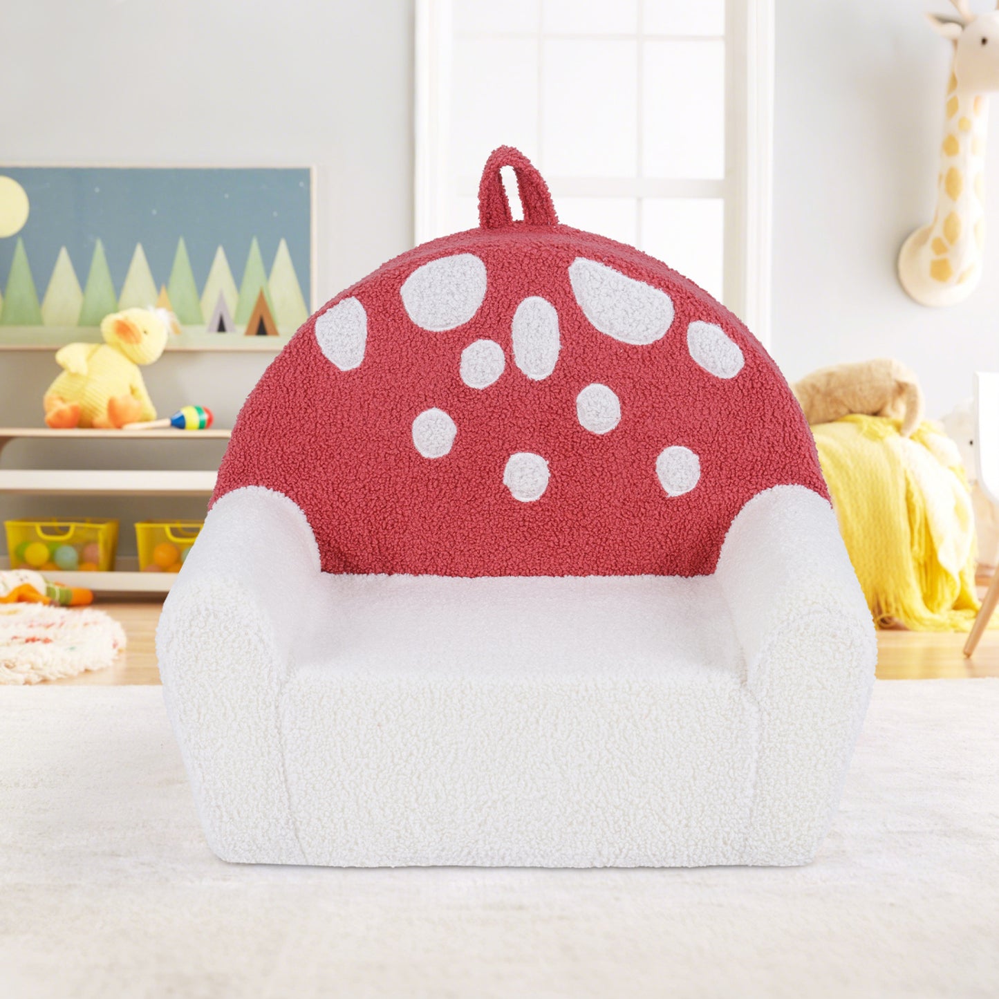 Kids Foam Sofa with Soft Fleece Cover and Armrests