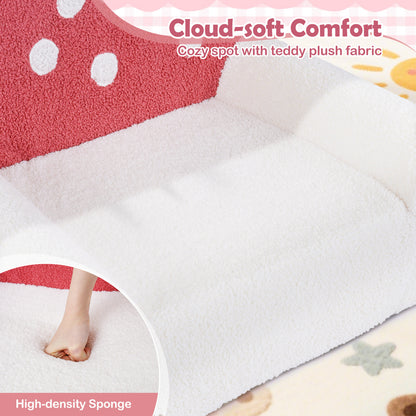 Kids Foam Sofa with Soft Fleece Cover and Armrests