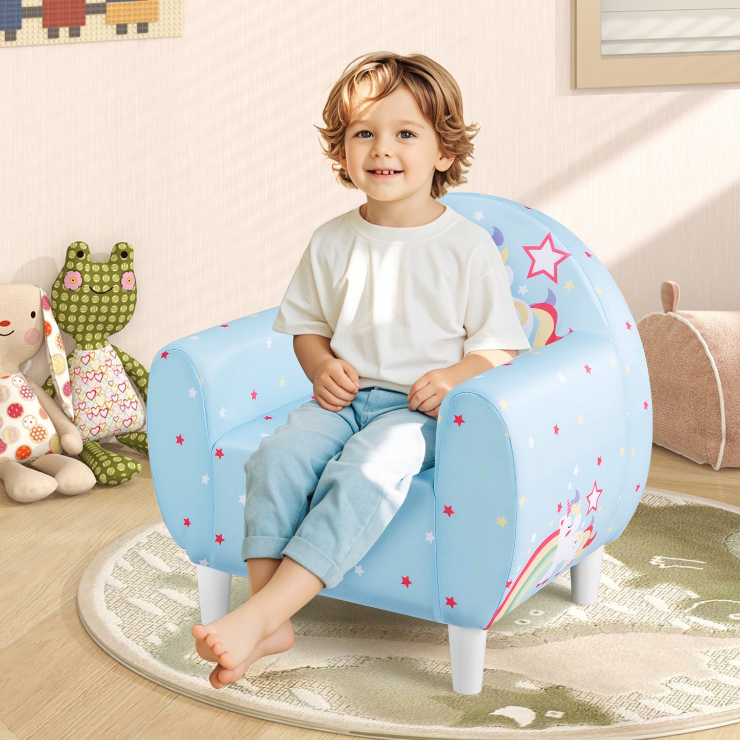 Kids Sofa Chair with Unicorn Pattern and Armrests