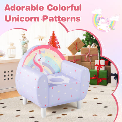 Kids Sofa Chair with Unicorn Pattern and Armrests