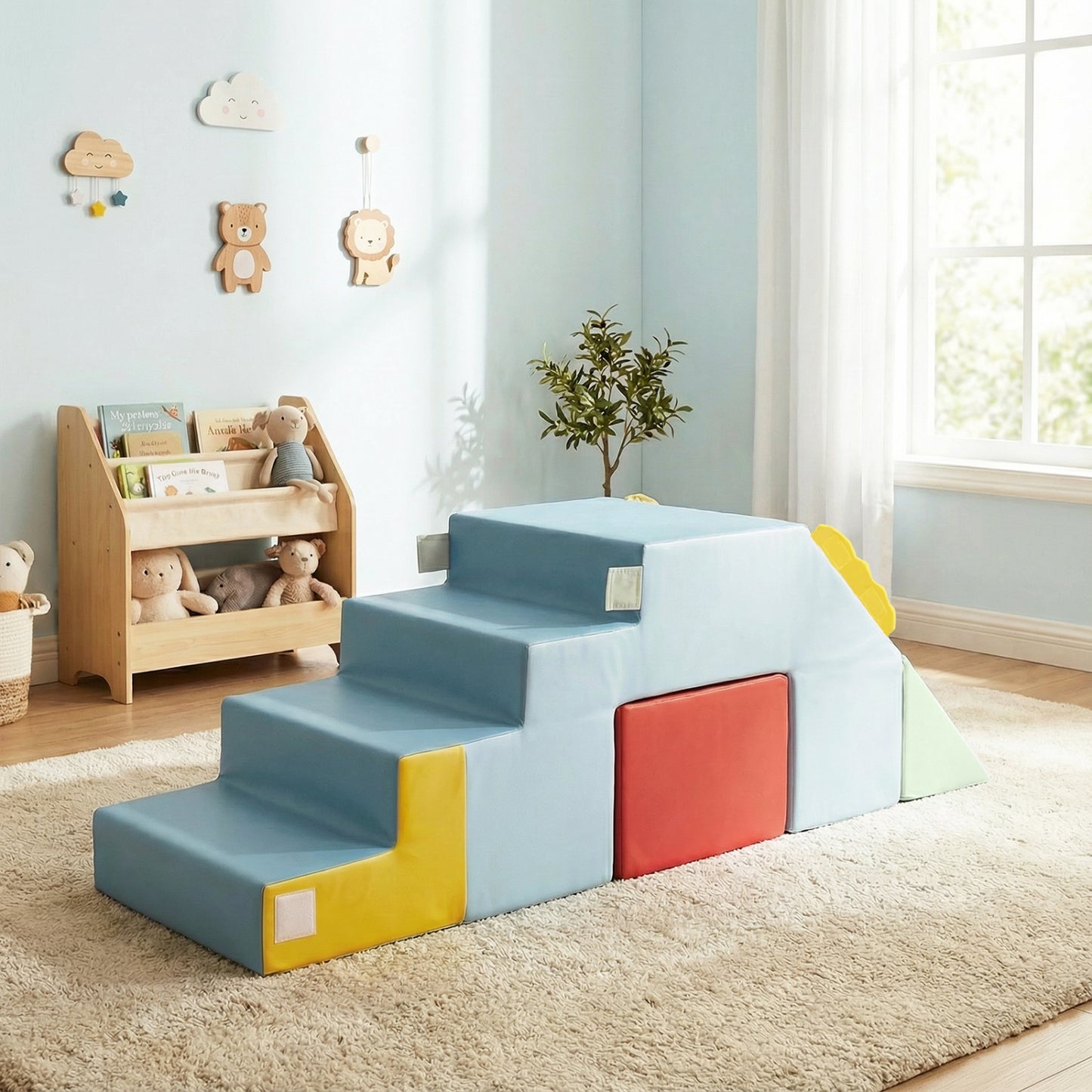 Soft Foam Climber & Slide Set with Velvet Covers