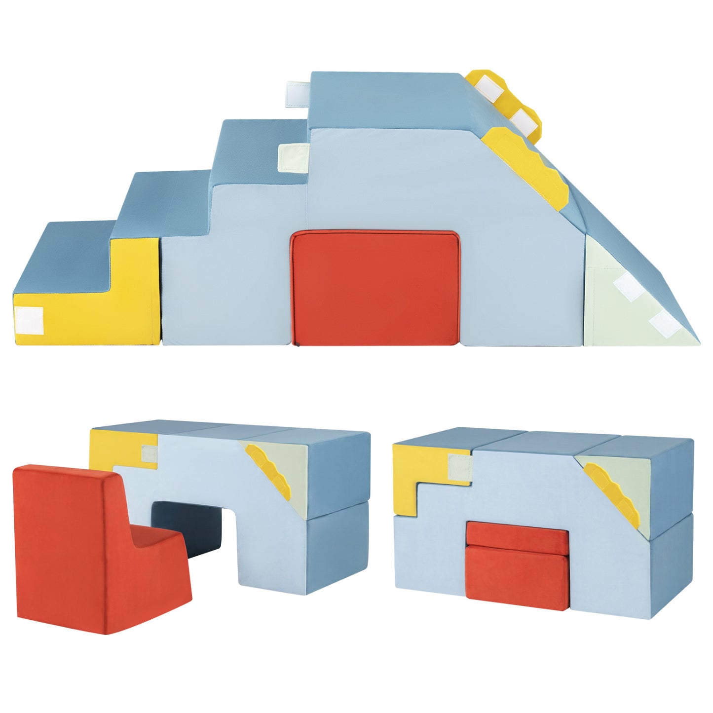 Soft Foam Climber & Slide Set with Velvet Covers