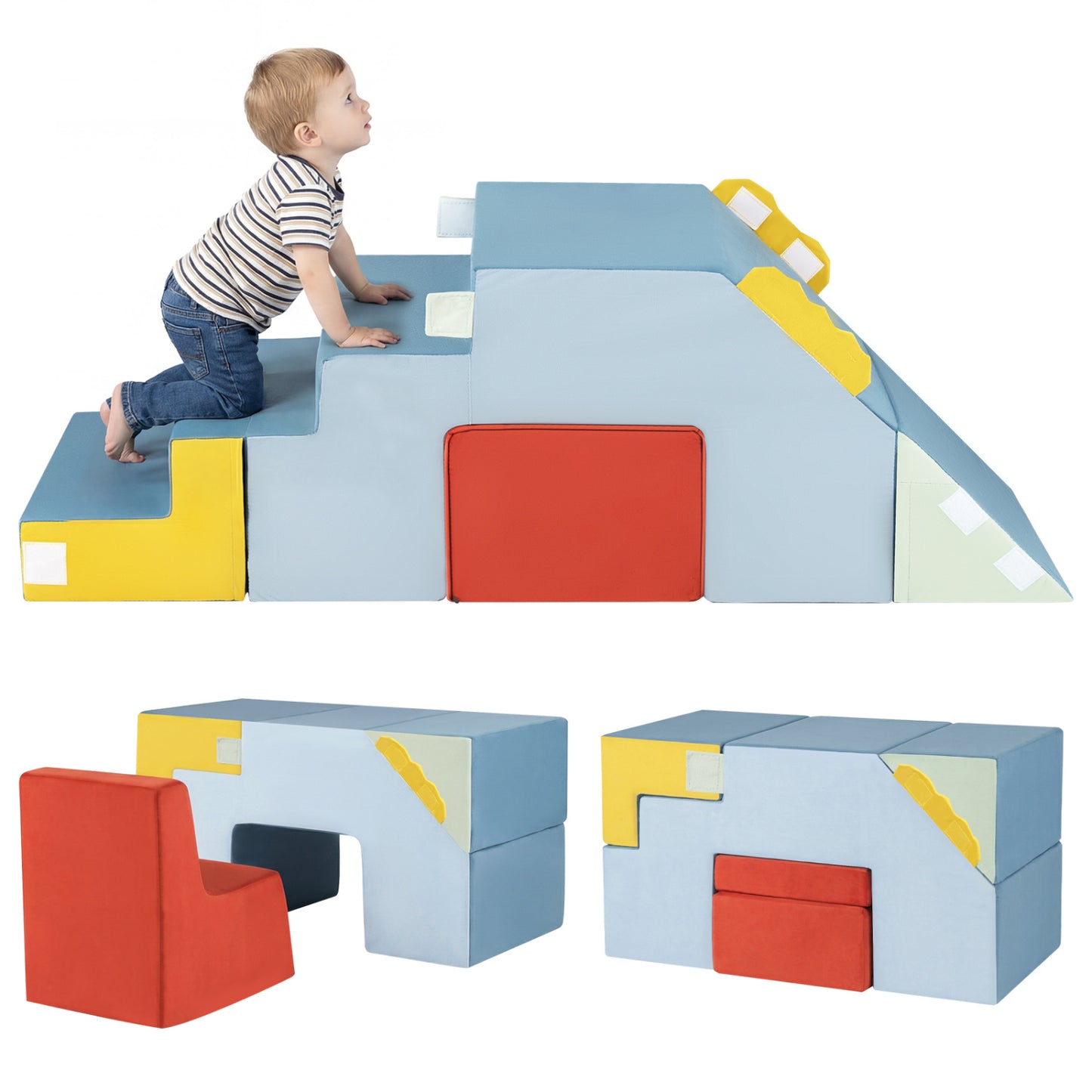Soft Foam Climber & Slide Set with Velvet Covers