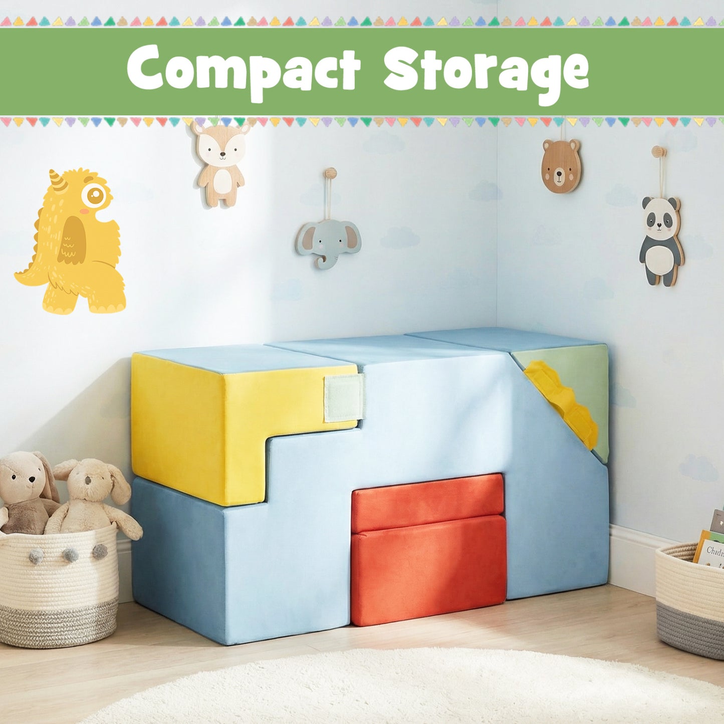Soft Foam Climber & Slide Set with Velvet Covers