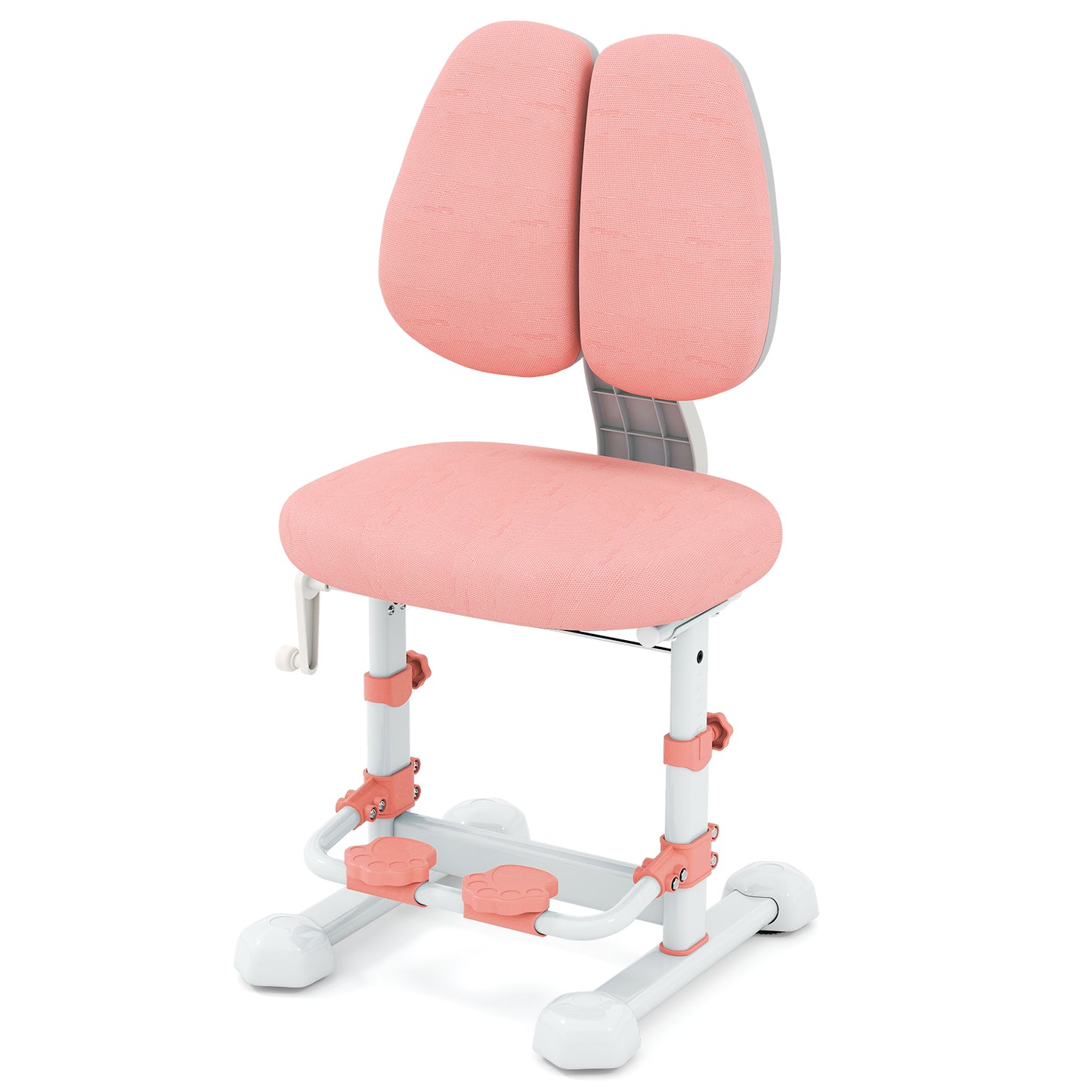 Adjustable Kids Study Chair with Double Backrest and Footrest