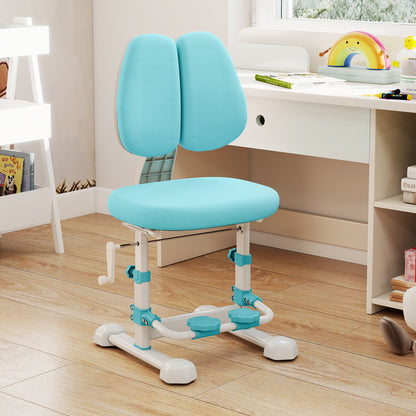 Adjustable Kids Study Chair with Double Backrest and Footrest