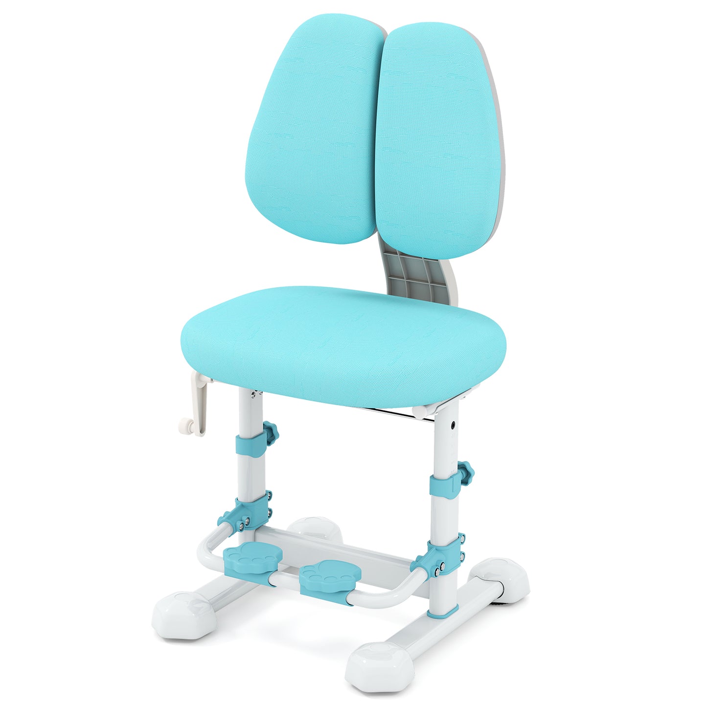 Adjustable Kids Study Chair with Double Backrest and Footrest